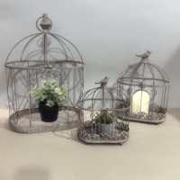 Décorwellarts – Support de plante suspendu en métal vintage français, revêtement poudré, écologique et durable, pour cage à oiseaux, pot de fleurs, jardin et maison