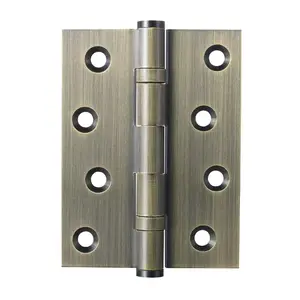 2 Ball Bearing Fixed Pin Flat Tip Door Hinge Antique Brass Stainless Steel 100*75*3mm 4 Inch * 3 Inch Wood Machinery Screws