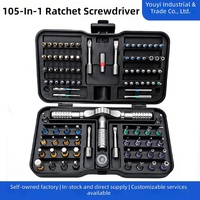 Kit d'outils multifonctionnel en métal 105-en-1 avec tournevis à cliquet, idéal pour les réparations informatiques et de téléphonie mobile – Le plus vendu pour la réparation automobile