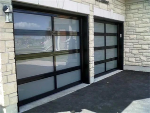 CBMMart personnalisé prix bon marché coffre-fort verre trempé teinté bois aluminium nouveau design porte de garage villas projet de construction - Product Image 5