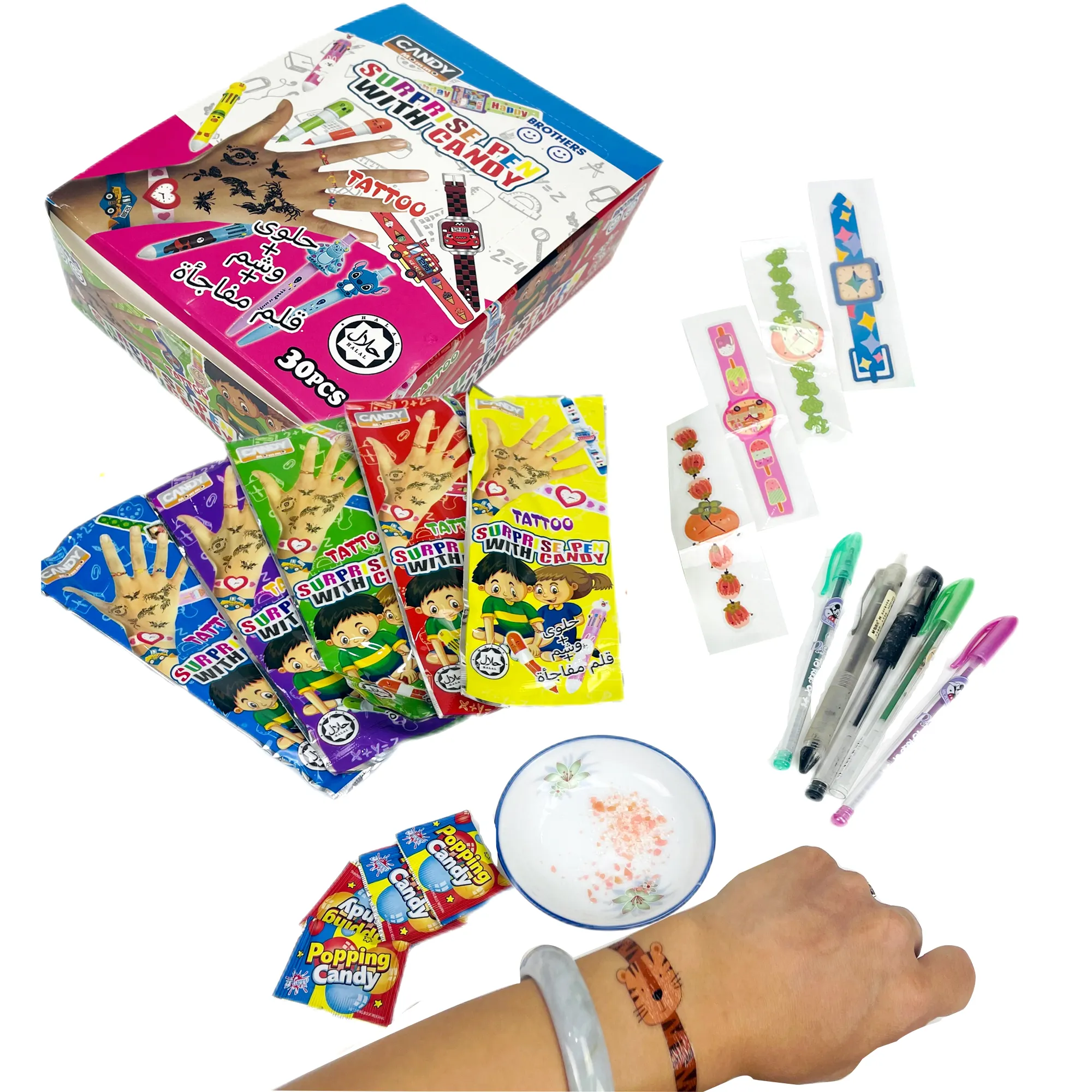 custom toy sweets surprise pen candy toys with popping candy for kids