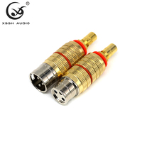 Adaptor Audio YIVO XSSH Berbahan Kuningan, XLR Male ke RCA Female, Balanced, Konverter HIFI untuk Amplifier, Pemutar CD, Jack Audio