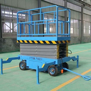 Plataforma de elevación de tijera móvil, elevador hidráulico pequeño de cuatro <span class=keywords><strong>ruedas</strong></span>, 9m - Product Image 2