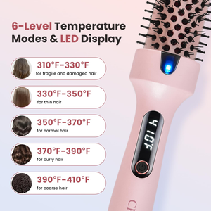 Lisseur-brosse infrarouge 2 en 1, température réglable LCD, peigne ionique professionnel, OEM ODM - Product Image 2