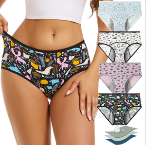 Leopardo Plus Size 8XL ragazza carina 3 strati di assorbimento morbido per donne mestruali a prova di perdite fisiologiche periodo di biancheria intima sanitaria - Product Image 3