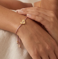 Bracelet en acier inoxydable personnalisable avec perles, breloque en forme de cœur, cordon tressé réglable, bijou romantique, cadeau d'amour