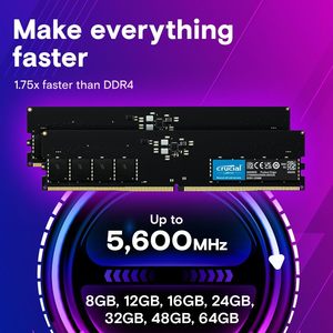Memoria RAM de Escritorio DDR5 de 16GB, 5600MHz/5200MHz/4800MHz, UDIMM de 288 Pines, Compatible con ECC, para Core, en Stock - Product Image 4