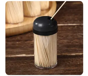 Customized Hot Sale Boxed Portable Fruit Picks Disposable Tooth Pick Double Point Wood Bamboo Toothpicks For Dental Cleaning