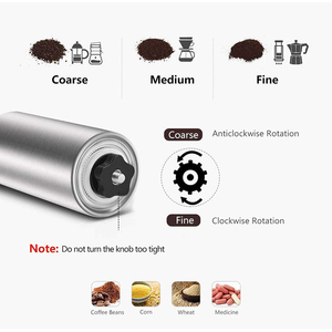 เครื่องบดกาแฟมือหมุนแบบพกพา สแตนเลส อลูมิเนียม ปรับระดับได้ ใบมีดเซรามิกทรงกรวย <span class=keywords><strong>บด</strong></span>เมล็ดกาแฟ รุ่นขายดี - Product Image 4