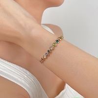 Offre Spéciale acier inoxydable strass coloré chaîne arc-en-ciel bracelets pour femmes
