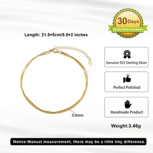 <span class=keywords><strong>Sa76</strong></span> rinntin dainty זהב 14 קראט מצופה זהב 925 שרשרות נחש שרשרות נשים - Product Image 6