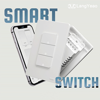 Interruptor de Luz Inteligente WiFi LangYeao 10A, 1/2/3/4 Canales, Requiere Cable Neutro, Compatible con Alexa, Google Home, Temporizador y Control por Voz