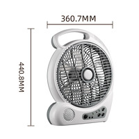 Kipas Meja Portabel LED Isi Ulang dengan Radio dan Lampu LED