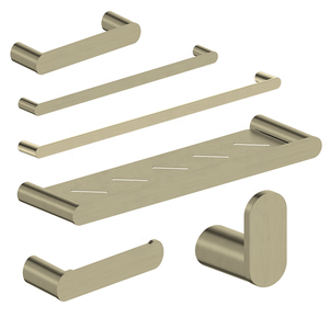 Juego completo de accesorios de baño: <span class=keywords><strong>toallero</strong></span> antiguo redondo <span class=keywords><strong>Dorado</strong></span> envejecido + Accesorios sanitarios de acero inoxidable para montaje en pared - Product Image 2