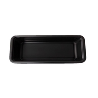 Boîte de conservation alimentaire en plastique jetable noire personnalisée avec cuillère, impression en relief