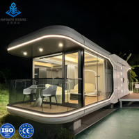 Maison capsule spatiale préfabriquée de 20 pieds avec projecteur et salle de bain en marbre pour complexe hôtelier aux Philippines