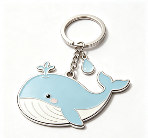 <b>Cute</b> Whale Metal Key Chain Enamel <b>Keyring</b> Silver Tone Pendant Bag Charm Gift - Product Image 1