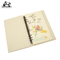 Reliure à 9 anneaux en cuir PU de style couverture de livre, A5/A4, logo et impression personnalisés, couverture de menu pour restaurants et bars