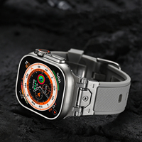 Bracelet de montre extérieur en silicone TPU de montagne connecteur en titane mat Bracelet de sport pour IWatch Ultra 49mm 38mm