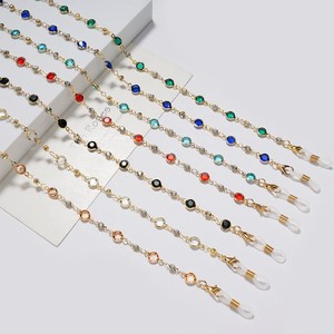 Chaîne de <span class=keywords><strong>lunettes</strong></span> colorée en perles et strass métalliques, <span class=keywords><strong>cordon</strong></span> <span class=keywords><strong>pour</strong></span> <span class=keywords><strong>lunettes</strong></span> de soleil, collier de perles de cristal <span class=keywords><strong>pour</strong></span> femmes, <span class=keywords><strong>cordon</strong></span> de masque facial - Product Image 1