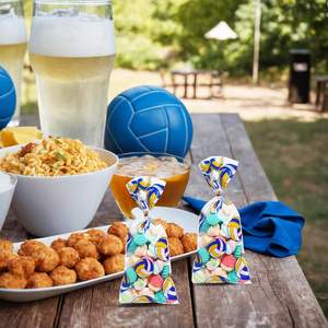 Bolsas Goodie, bolsas <span class=keywords><strong>de</strong></span> celofán con 4 lazos torcidos-Suministros <span class=keywords><strong>de</strong></span> cumpleaños del equipo <span class=keywords><strong>de</strong></span> voleibol para cestas <span class=keywords><strong>de</strong></span> regalo, bodas y novias - Product Image 5
