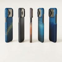 Étui de téléphone en fibre de carbone Laudtec pour iPhone Air 17 16 Pro Max, magnétique, ultra-fin, léger, antichoc, coque arrière tissée Sjk1109
