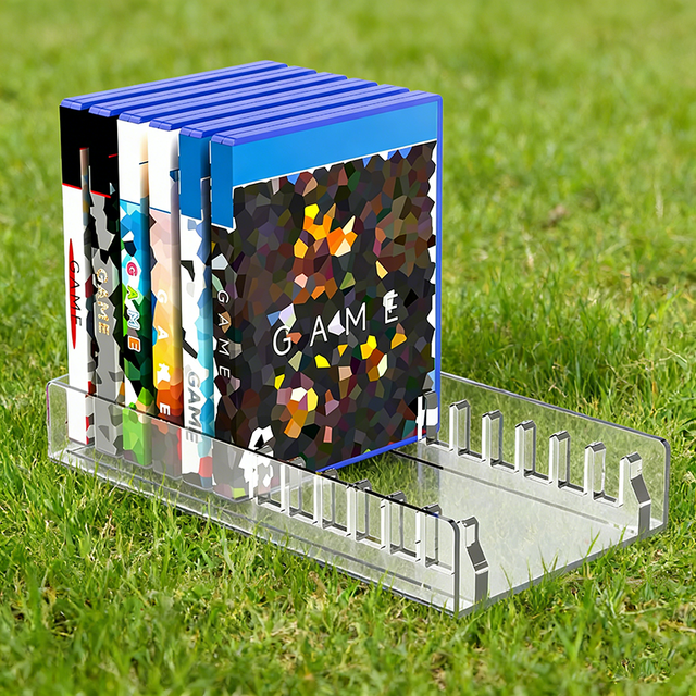 Clear 12 Slots Universal Portable Desktop Multimedia Console CD DVD Library Sturdy Wholesale PlayStation 5 Media Rack