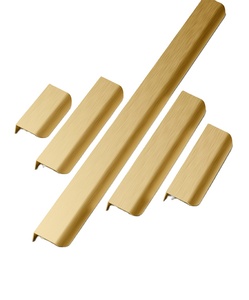 64mm Black Concealed Long Gold Wardrobe Hidden Drawer Cabinet Door Handle Furniture Handles - Product Image 2