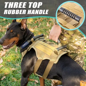 Molle Tactical Dog Harness Heavy Duty Adjustable Working Dog Vest Harness With <b>Rubber</b> Handle For Medium Large Service Dogs - Product Image 2