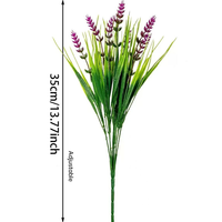 Tanaman Artifisial Tahan UV untuk Luar Ruangan, Bunga Lavender Palsu Realistis untuk Dekorasi Rumah, Teras, Kebun, dan Kotak Jendela