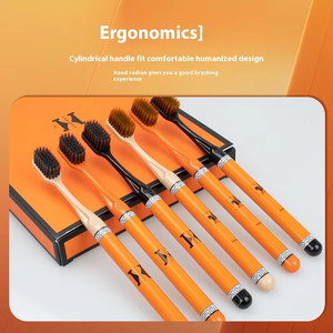 Vabessa שיניים ניקוי מברשות, מברשת שיניים יוקרתי עם זיפים רכים ניקוי עמוק כתום תיבת מתנה מברשת לשימוש ביתי - Product Image 3