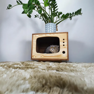 Vieux <span class=keywords><strong>lit</strong></span> TV personnalisé pour chat Meubles d'intérieur pour chat Style moderne avec un toit de <span class=keywords><strong>lit</strong></span> pour chat pouvant contenir des objets divers - Product Image 4