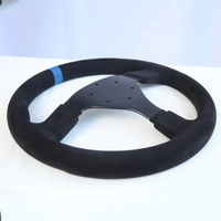 Volant de jeu en Alcantara suède de 330 mm, enveloppé en usine avec marqueur bleu pour simulateurs de course Logitech Thrustmaster Fanatec