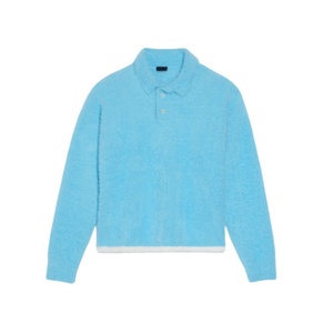 <span class=keywords><strong>Pull</strong></span> Polo Homme en Tricot Moelleux et Doux à Col Polo, Style Mohair Brossé en Fausse Fourrure, Confectionné par un Fabricant OEM de Tricots Personnalisés - Product Image 5