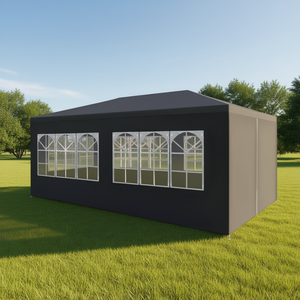 Carpa para Fiestas y Bodas de 9.8'x19.7' en Antracita, Estructura de Aleación de Aluminio, Tela de Poliéster, Apertura Rápida, Tipo Extendido, Uso en Verano - Product Image 2