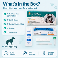 Test combiné Parvovirus/Giardia CPV/GIA Canin – Kit de détection vétérinaire rapide triple en une étape pour hôpitaux vétérinaires