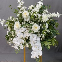 L-R086 Vente chaude Boules de fleurs artificielles de haute qualité, mélange de Phalaenopsis, Gypsophila et Rose, pour la décoration de mariage et les centres de table