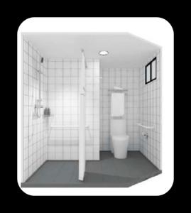 ห้องน้ำสำเร็จรูปขนาดใหญ่ ดีไซน์ทันสมัย พร้อมห้องอาบน้ำแบบเลื่อน/พับได้ โครงอะลูมิเนียม พร้อมห้องอบไอน้ำ - Product Image 6