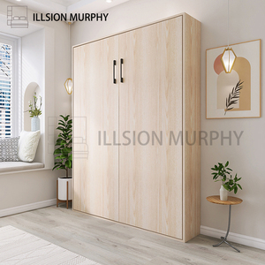<span class=keywords><strong>Lit</strong></span> <span class=keywords><strong>mural</strong></span> Murphy vertical escamotable intelligent et peu encombrant avec armoire intégrée en panneaux de particules ou contreplaqué - Product Image 5