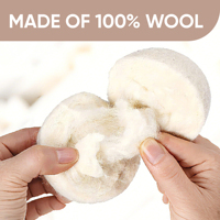 Boules de séchage en laine 100 % pure naturelle de 7 cm, écologiques et biologiques, pour le nettoyage naturel de la buanderie