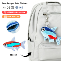 Porte-monnaie en peluche personnalisé à faible MOQ, porte-clés animal en peluche, fabrication OEM, porte-monnaie en forme de poisson, porte-clés portefeuille pour breloque de sac