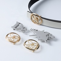 YHG Créateurs de mode en relief Logo personnalisé Mesdames Boucles de ceinture en strass en acier inoxydable en alliage de zinc pour la marque