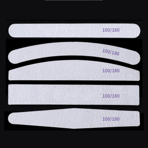 Dũa móng hai mặt kiểu Nhật 100/180 grit, hình bán nguyệt, dùng lại được, có giấy nhám Nhật Bản - Product Image 1