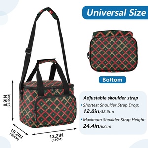 Sacs à déjeuner isothermes imperméables à grande capacité personnalisés avec motifs de Noël, sacs de pique-nique portables à bandoulière - Product Image 3