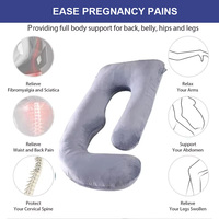 Énorme réduction : Oreiller de grossesse ergonomique portable en forme de U, gris clair, taille standard, pour soulager les jambes agitées et les personnes ayant chaud la nuit