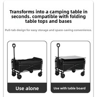 Remorque de camping pliable en métal WZ TC-12 pour le camping et les courses - Légère et compacte