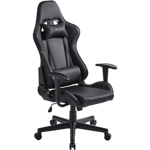 Cheap Stock New <span class=keywords><strong>Racer</strong></span> 2d Swivel Chaise <span class=keywords><strong>Silla</strong></span> Gamer Funcional Wing Back Multi Color Faux Leather <span class=keywords><strong>Silla</strong></span> ajustable para juegos Negro - Product Image 2