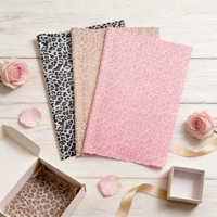 Papier de soie personnalisé écologique biodégradable et recyclable à motif léopard pour emballage cadeau et chaussures - Double face