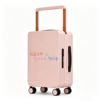 Valise à roulettes personnalisée en PC écologique de 20/24 pouces avec poignée large et légère