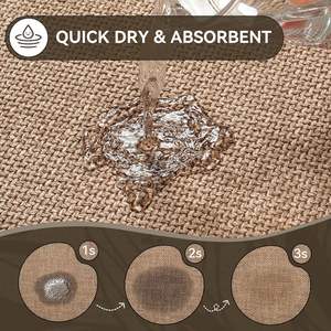 Alfombra de Baño Ovalada Sally Hemp con Suela de Goma, Fibra de Poliéster, Antideslizante, Absorbente, de Secado Rápido, para Uso Doméstico - Product Image 5